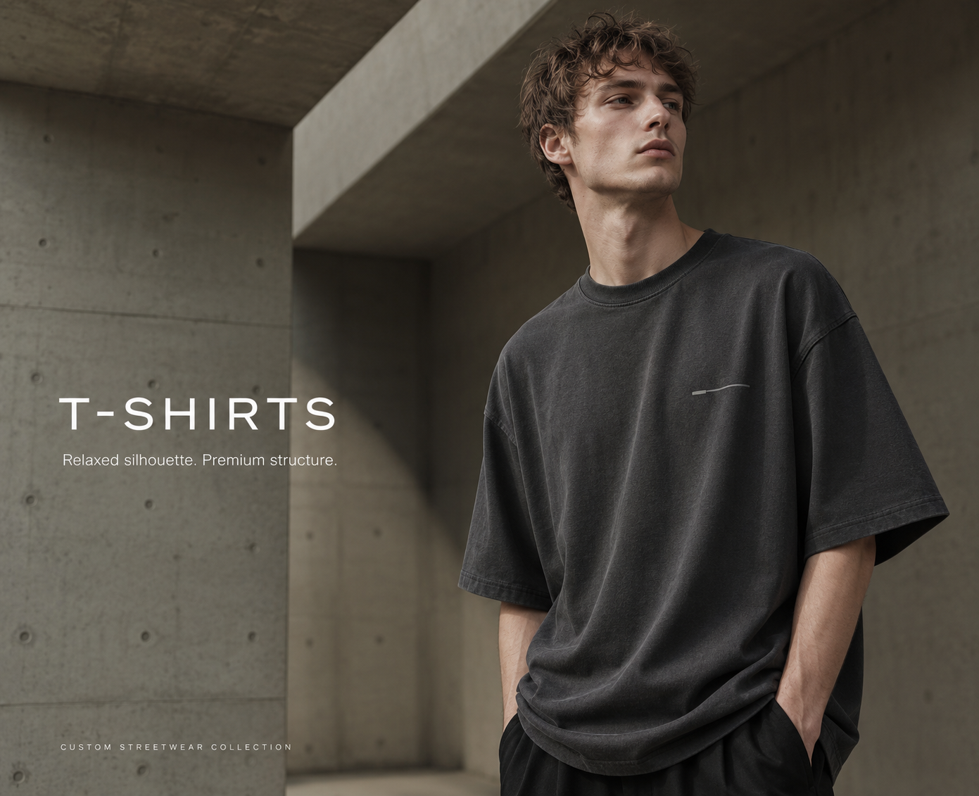 Oversized graphic T-shirt drop direction